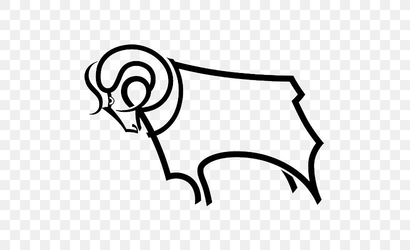 Derby County F.C. Derby County L.F.C. EFL Championship Fulham F.C., PNG, 500x500px, Derby County Fc, Andreas Weimann, Area, Artwork, Black Download Free