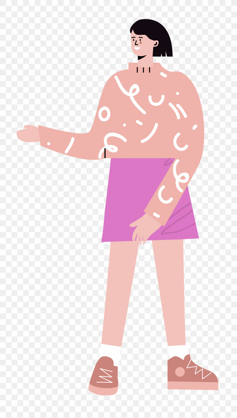 Standing Skirt Woman, PNG, 1422x2500px, Standing, Cartoon, Clothing, Costume, Drawing Download Free