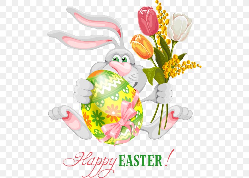 Easter Bunny Easter Egg Rabbit Illustration, PNG, 510x585px, Easter Bunny, Bouquet, Cut Flowers, Easter, Easter Egg Download Free