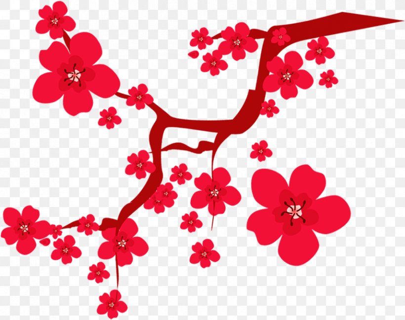 Plum Blossom Floral Design Clip Art, PNG, 854x676px, Plum Blossom, Blossom, Branch, Cherry Blossom, Designer Download Free