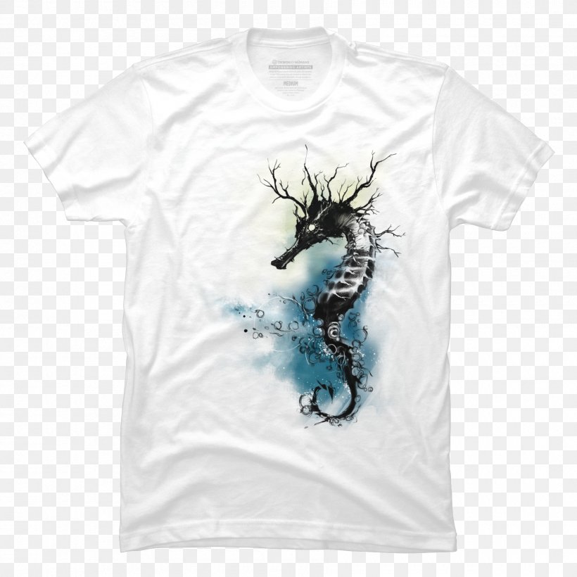 Seahorse Syngnathiformes T-shirt Koi Watercolor Painting, PNG, 1800x1800px, Seahorse, Art, Blue, Brand, Color Download Free