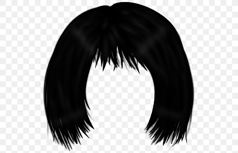 Hairstyle Wig Black Hair, PNG, 535x527px, Hair, Black, Black And White, Black Hair, Drawing Download Free