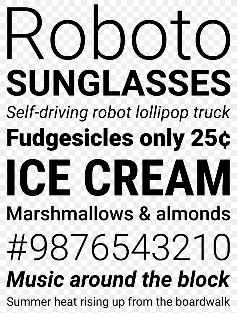 Roboto Typeface Sans-serif Android Font, PNG, 938x1240px, Roboto, Android, Area, Black And White, Brand Download Free