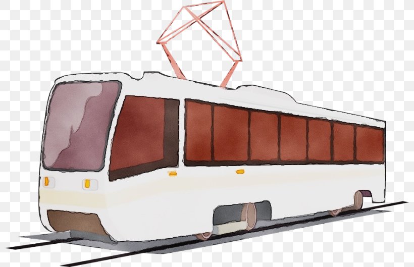Transport Tram Vehicle Rolling Stock Public Transport, PNG, 800x529px, Watercolor, Cable Car, Paint, Public Transport, Railroad Car Download Free