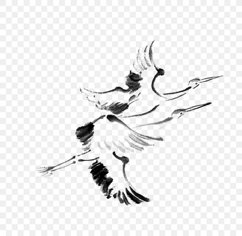 Ink Wash Painting Ink Brush, PNG, 800x800px, Ink Wash Painting, Animal, Bird, Black And White, Creative Work Download Free