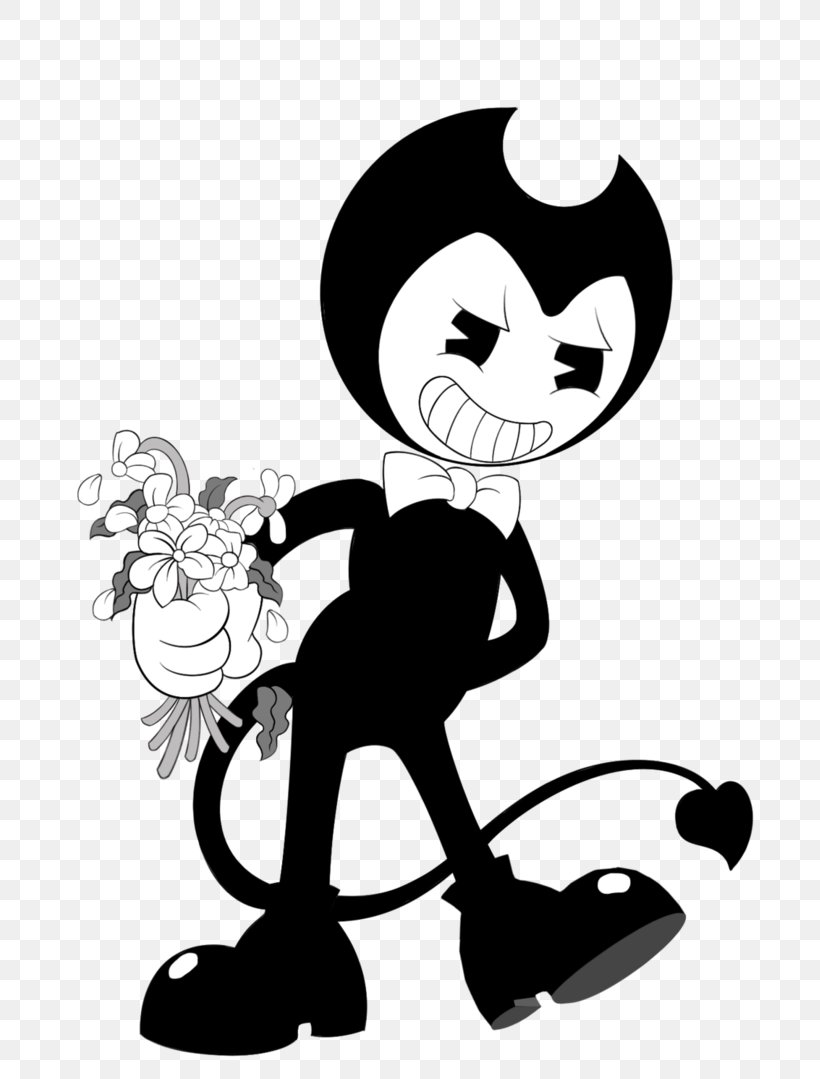 Bendy And The Ink Machine Fan Art DeviantArt, PNG, 741x1079px, Watercolor, Cartoon, Flower, Frame, Heart Download Free