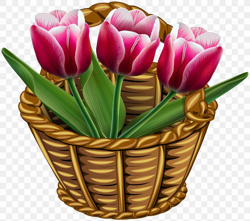 Tulip Flower Basket Clip Art, PNG, 5000x4424px, Flower, Basket, Cut Flowers, Floristry, Flower Bouquet Download Free