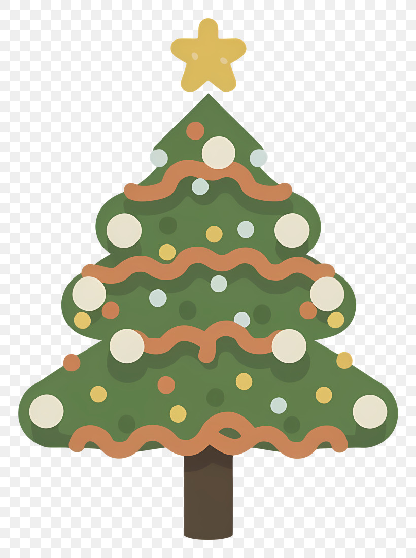 Christmas Tree Decorations - Festive Decorated Christmas Tree Illustration PNG