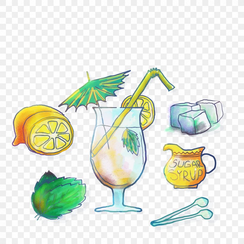 Lemonade Illustration, PNG, 1200x1200px, Lemonade, Cocktail Garnish, Drink, Drinkware, Food Download Free