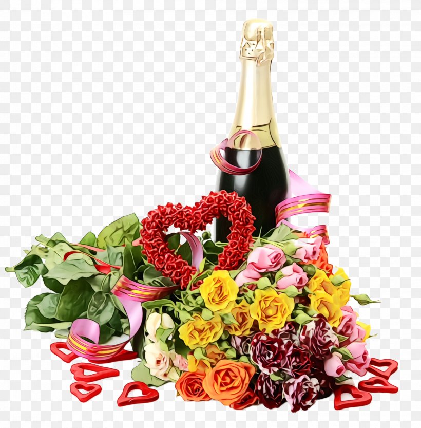 Floral Design, PNG, 1984x2016px, Watercolor, Bouquet, Champagne, Cut Flowers, Floral Design Download Free