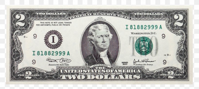 United States Dollar United States Two-dollar Bill United States One-dollar Bill Banknote, PNG, 1350x607px, United States, Banknote, Cash, Coin, Currency Download Free