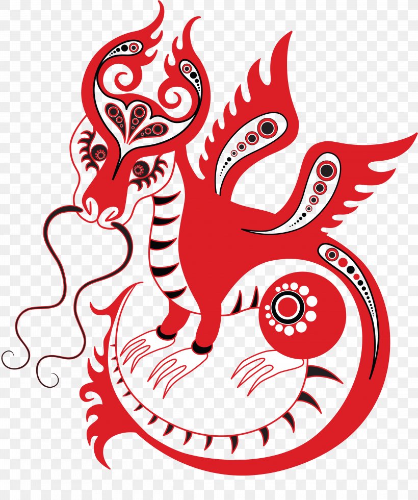 Chinese Dragon Chinese Zodiac Chinese New Year Clip Art, PNG, 4560x5450px, Dragon, Area, Art, Artwork, Black And White Download Free