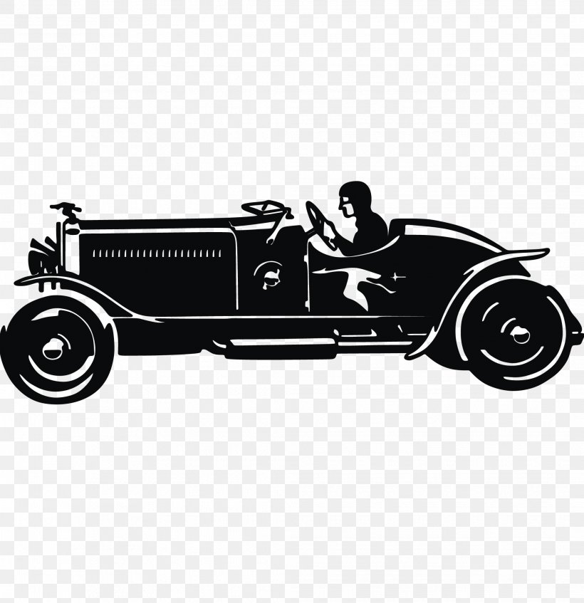 Classic Car Silhouette Vintage Car, PNG, 2065x2133px, Car, Antique Car, Automotive Design, Black And White, Brand Download Free