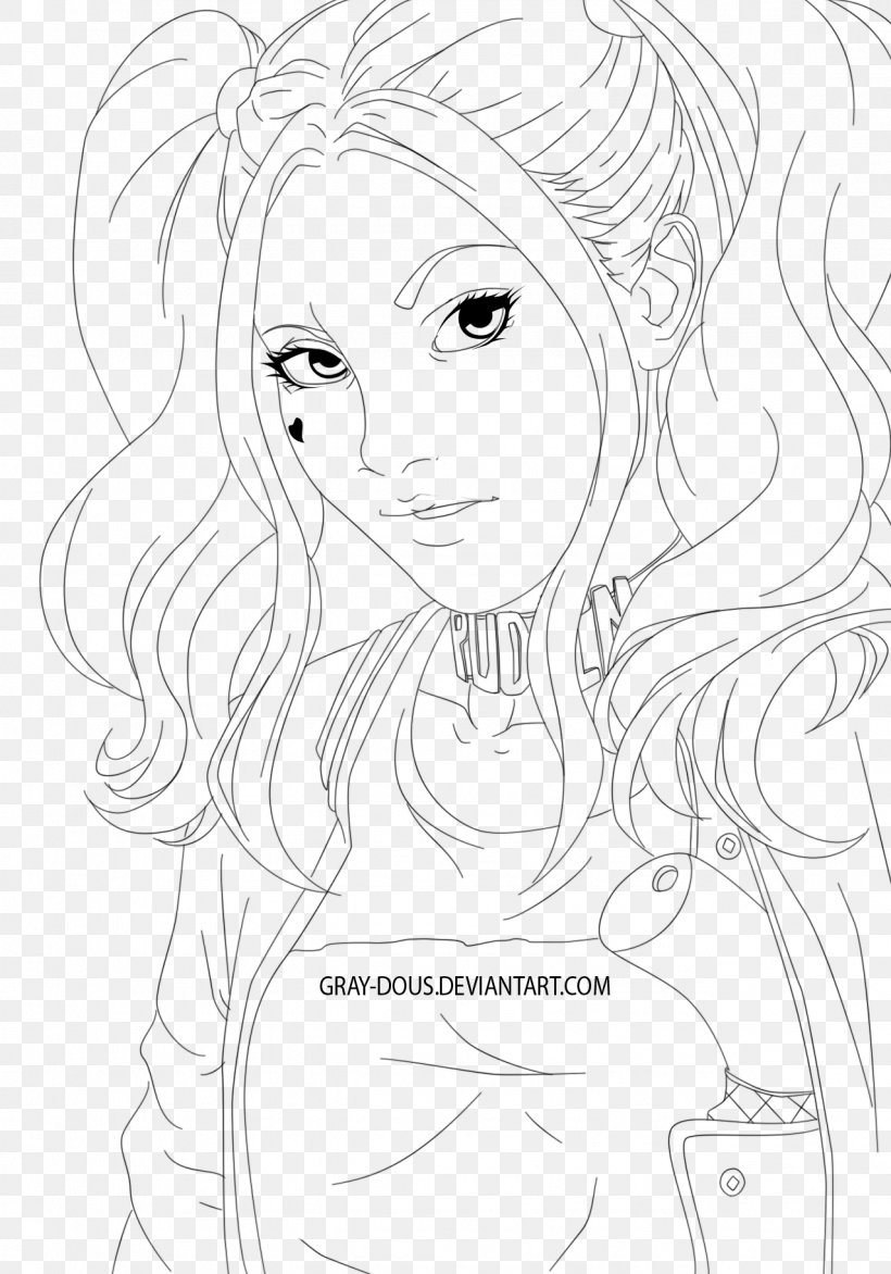 Harley Quinn Line Art Drawing Sketch, PNG, 1278x1827px, Watercolor, Cartoon, Flower, Frame, Heart Download Free