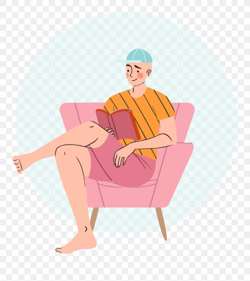 Reading Book Free Time Sofa, PNG, 2222x2500px, Reading Book, Angle, Cartoon, Chair, Character Download Free