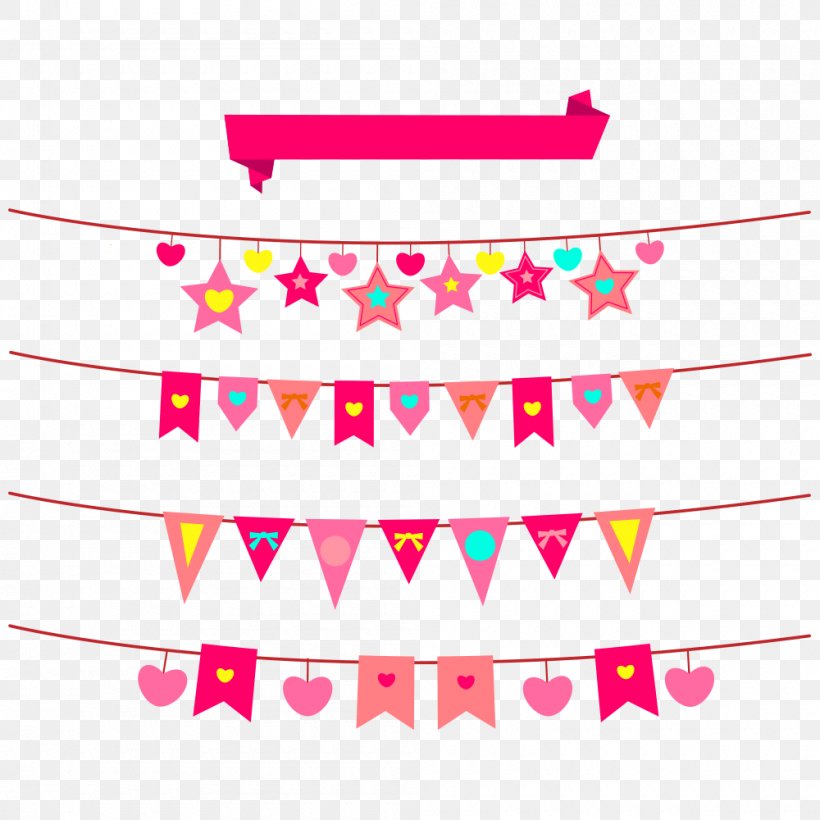 Flag Banner Valentine's Day Pattern, PNG, 1000x1000px, Flag, Area, Banner, Color, Festival Download Free