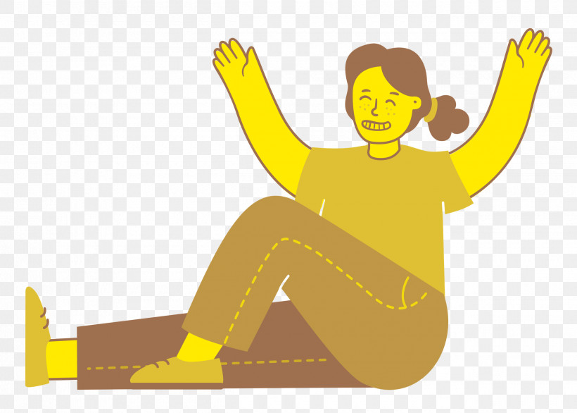 Sitting On Floor Sitting Woman, PNG, 2500x1787px, Sitting On Floor, Behavior, Cartoon, Girl, Happiness Download Free