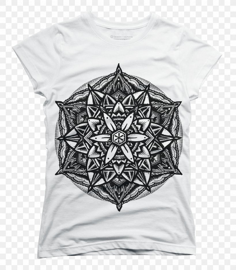 T-shirt Sacred Geometry Mandala, PNG, 2100x2400px, Tshirt, Black, Black And White, Brand, Clothing Download Free