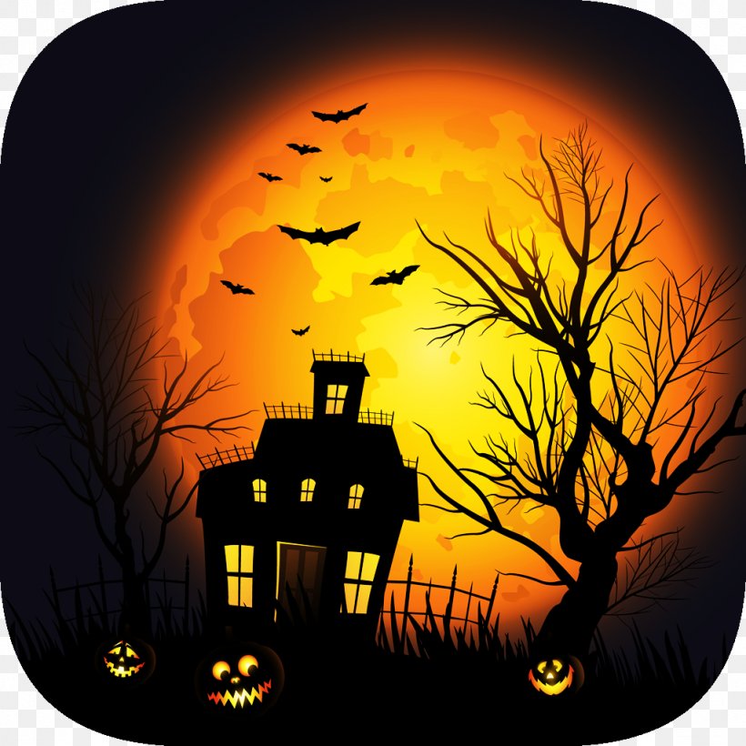 Haunted House Desktop Wallpaper Clip Art, PNG, 1024x1024px, Haunted House, Friday The 13th, Halloween, House, Jack O Lantern Download Free