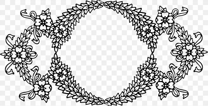 Laurel Wreath Flower Clip Art, PNG, 4000x2055px, Wreath, Art, Bay Laurel, Black And White, Body Jewelry Download Free