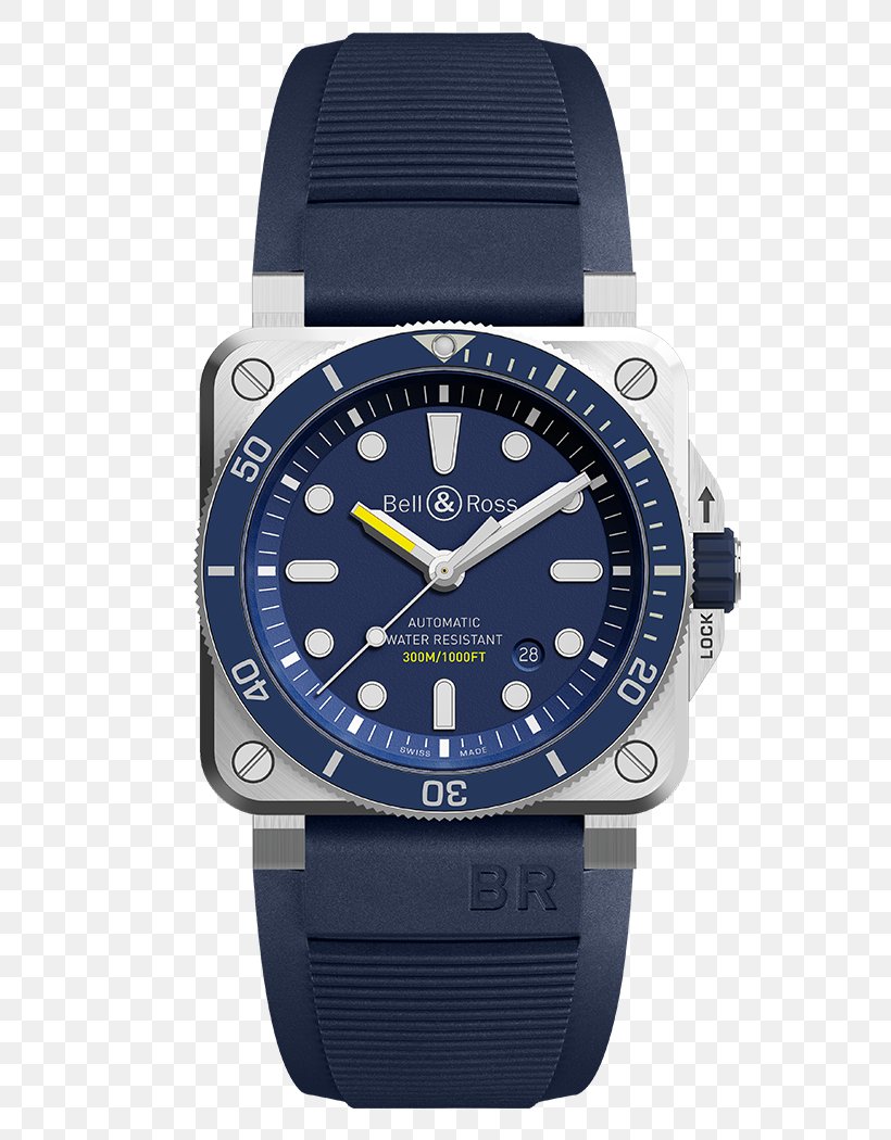 Bell & Ross Diving Watch Underwater Diving Scuba Diving, PNG, 585x1050px, Bell Ross, Automatic Watch, Blue, Brand, Cobalt Blue Download Free