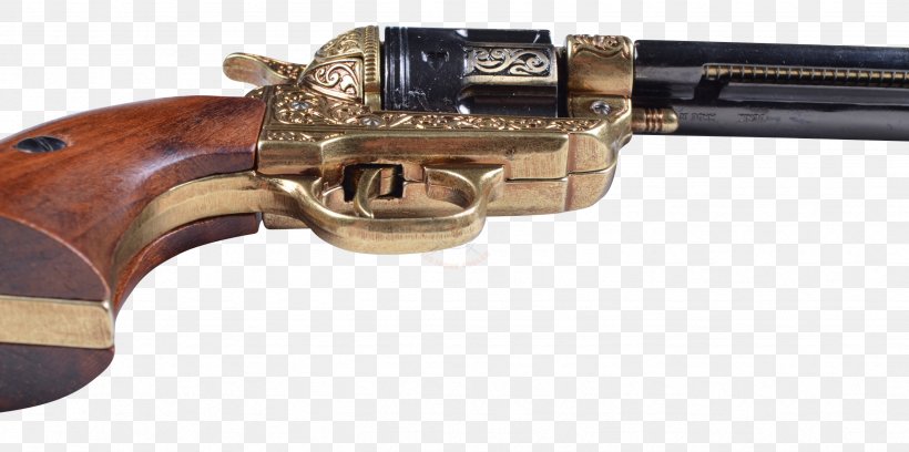 Trigger Firearm Revolver Ranged Weapon Air Gun, PNG, 2464x1227px, Watercolor, Cartoon, Flower, Frame, Heart Download Free