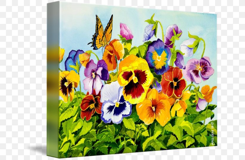 Watercolor Painting Pansy Art Flower, PNG, 650x536px, Painting, Annual Plant, Art, Artist, Canvas Download Free