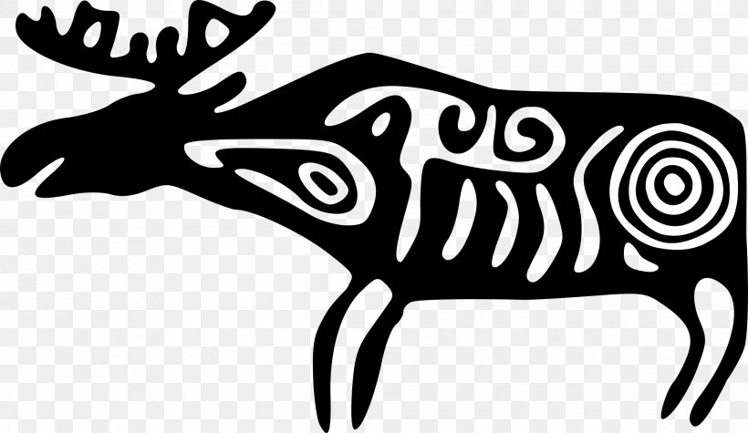 Elk White-tailed Deer Clip Art, PNG, 2400x1393px, Elk, Antler, Art, Artwork, Black Download Free