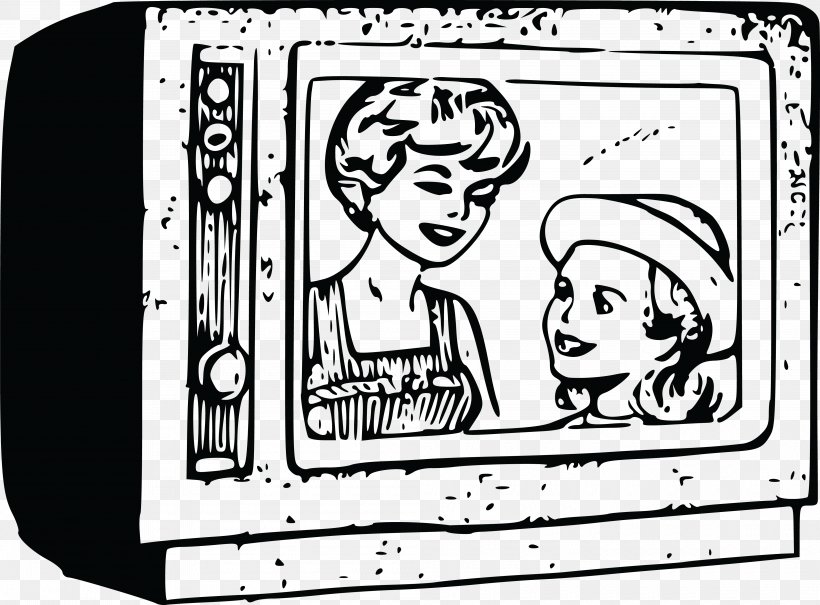 Television Black And White Clip Art, PNG, 4000x2954px, Watercolor, Cartoon, Flower, Frame, Heart Download Free