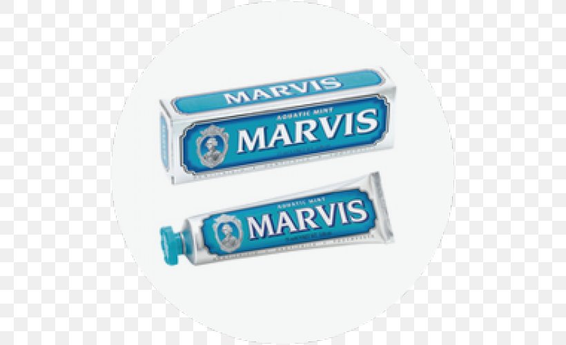 Toothpaste Marvis Water Mint Brand Milliliter, PNG, 500x500px, Toothpaste, Brand, Color, Logo, Marvis Download Free