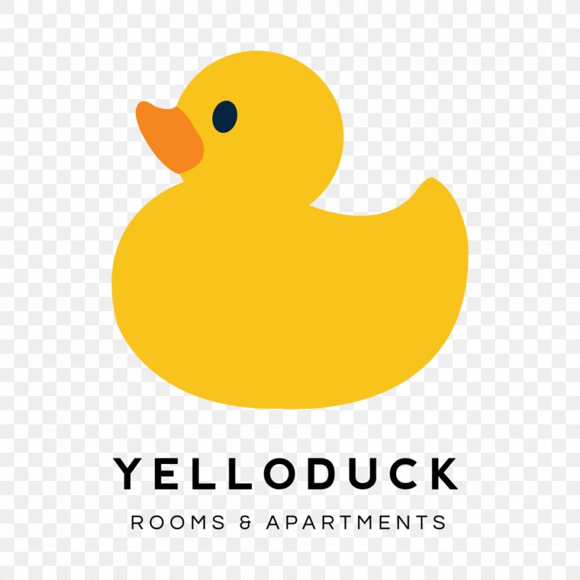 Yelloduck Rooms & Apartments @ Casa Residency Yellow Logo Child, PNG, 1000x1000px, Duck, Animal, Apartment, Area, Beak Download Free