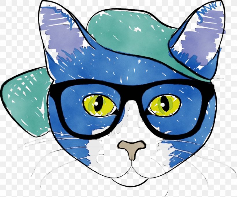 Glasses, PNG, 864x720px, Watercolor, Cartoon, Cat, Eyewear, Glasses Download Free