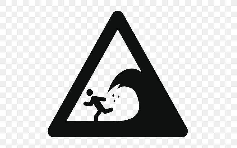 Warning Sign Clip Art Wave Image, PNG, 512x512px, Warning Sign, Area, Black, Black And White, Logo Download Free