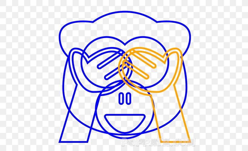 Emoji Three Wise Monkeys Evil Drawing, PNG, 500x500px, Watercolor, Cartoon, Flower, Frame, Heart Download Free
