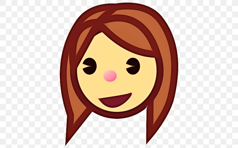 Happy Face Emoji, PNG, 512x512px, Smiley, Brown, Brown Hair, Cartoon, Cheek Download Free