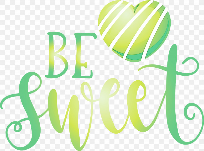 Logo Green Text Number Happiness, PNG, 3000x2223px, Be Sweet, Green, Happiness, Logo, Love Quote Download Free