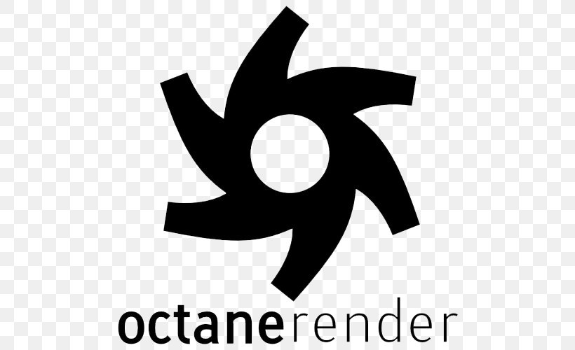 Octane Render Logo Rendering Clip Art Graphics Processing Unit, PNG, 500x500px, Octane Render, Area, Artwork, Black And White, Brand Download Free