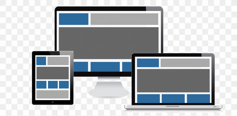 Responsive Web Design Website Development Web Page, PNG, 3565x1745px, Responsive Web Design, Blue, Brand, Cascading Style Sheets, Electronics Download Free