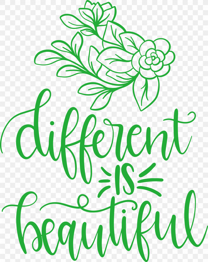 Different Is Beautiful Womens Day, PNG, 2382x3000px, Womens Day, Behavior, Floral Design, Green, Leaf Download Free