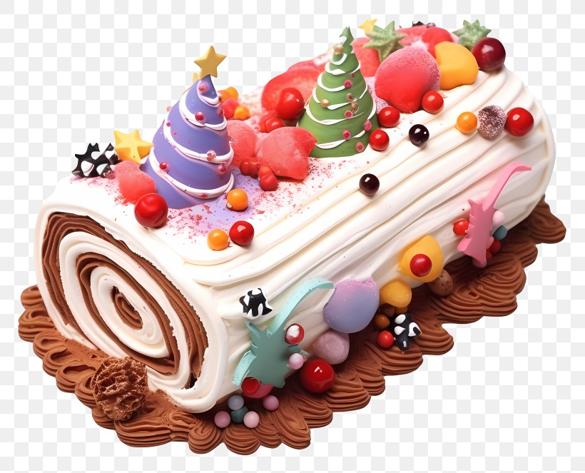 Chocolate Cake - Festively Decorated Cake PNG