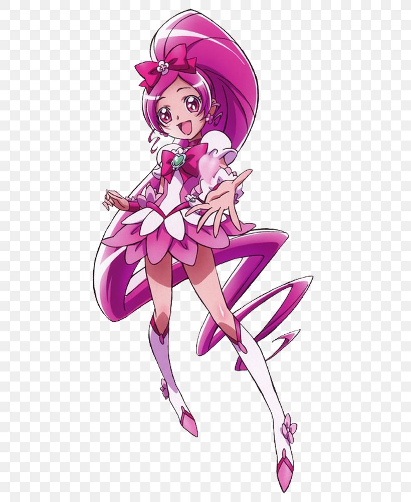 Tsubomi Hanasaki Pretty Cure Reika Aoki Miyuki Hoshizora Fan Art, PNG, 702x1000px, Watercolor, Cartoon, Flower, Frame, Heart Download Free