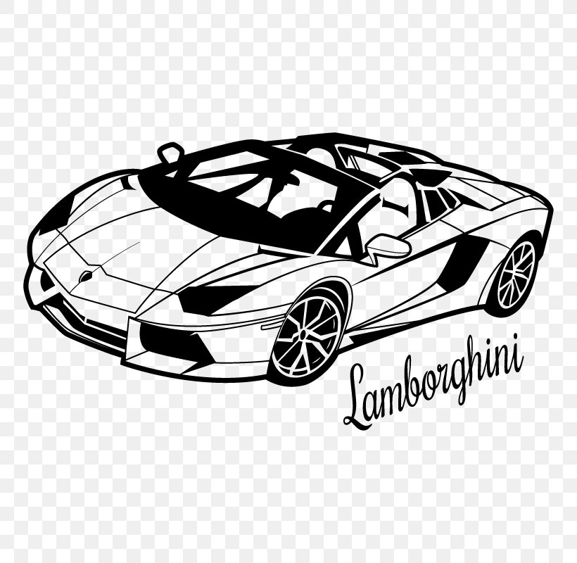 Lamborghini Aventador Sports Car Lamborghini Murciélago, PNG, 800x800px, Lamborghini Aventador, Automotive Design, Automotive Exterior, Black And White, Brand Download Free