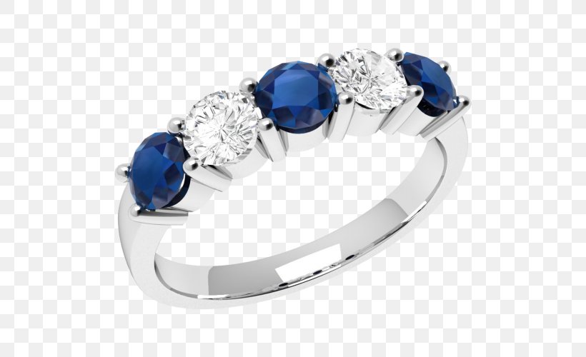 Sapphire Eternity Ring Diamond Brilliant, PNG, 500x500px, Sapphire, Blue, Body Jewelry, Brilliant, Carat Download Free