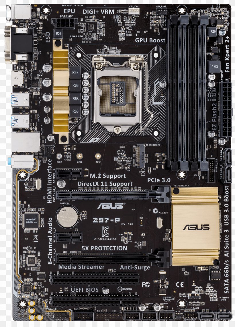 Intel ASRock Z77 Extreme4 LGA 1155 Motherboard, PNG, 1258x1750px, Intel, Asrock, Atx, Computer Component, Computer Hardware Download Free