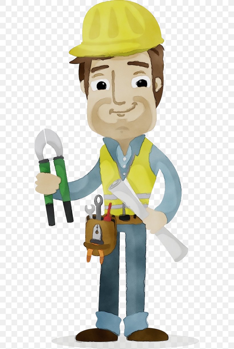 Cartoon Construction Worker Toy Clip Art Handyman, PNG, 577x1223px, Watercolor, Cartoon, Construction Worker, Handyman, Paint Download Free