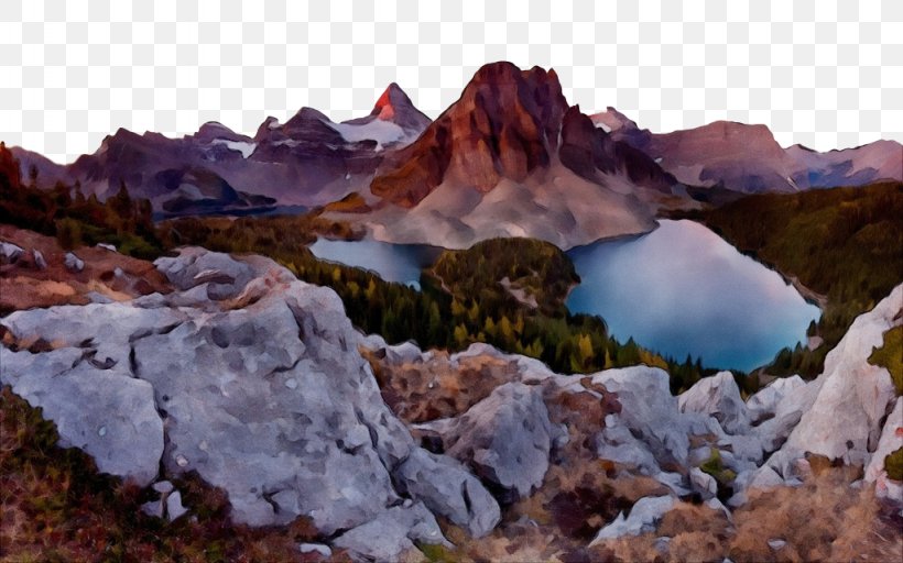 Mountainous Landforms Mountain Natural Landscape Nature Wilderness, PNG, 1024x640px, Watercolor, Lake, Mountain, Mountain Range, Mountainous Landforms Download Free