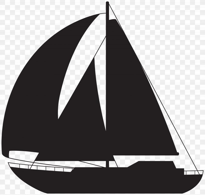 Sailboat Silhouette Clip Art, PNG, 8000x7636px, Sailboat, Art, Black And White, Boat, Brigantine Download Free