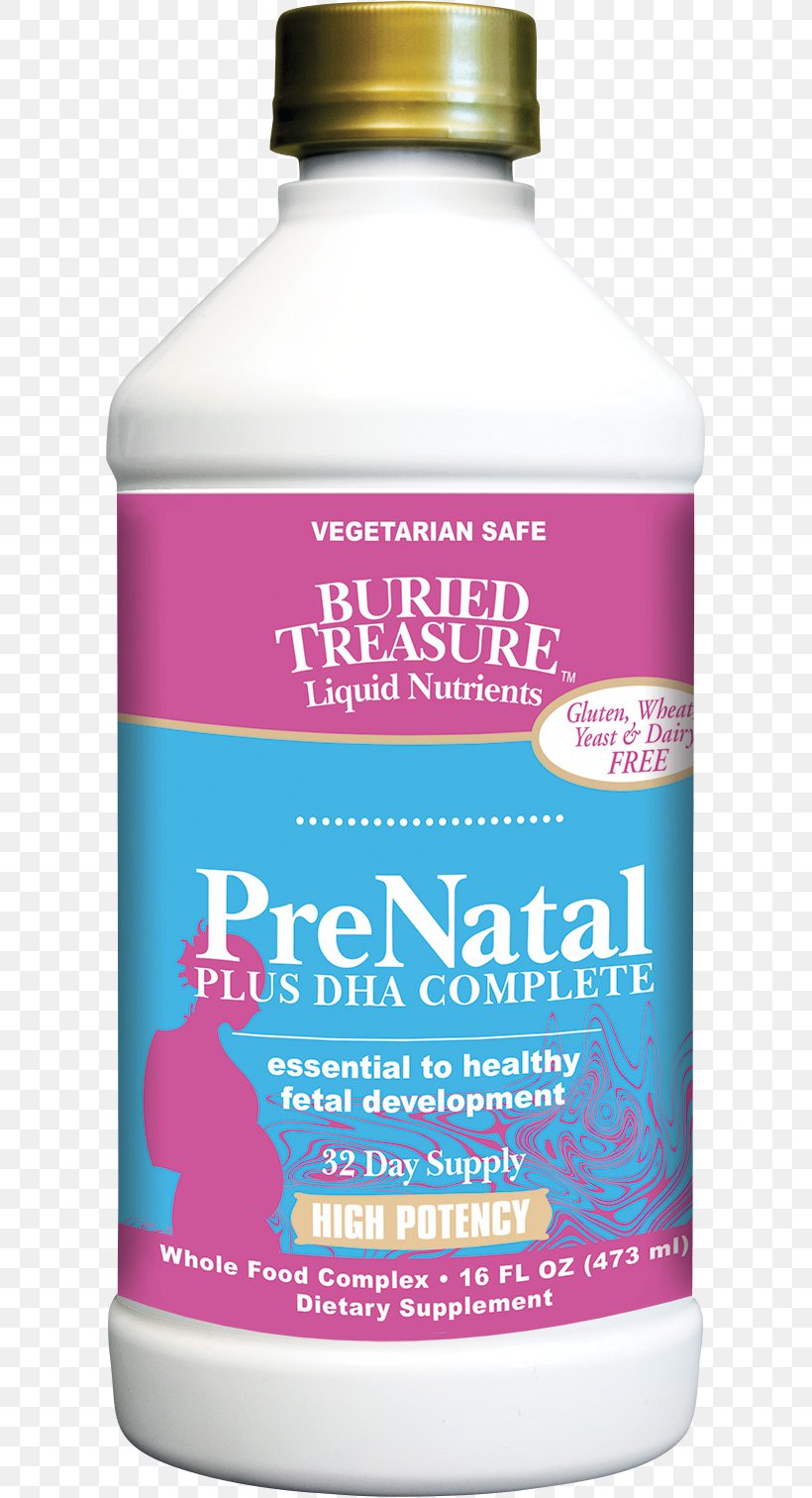 Dietary Supplement Prenatal Vitamins Buried Treasure Prenatal Plus DHA Complete, PNG, 607x1512px, Dietary Supplement, Docosahexaenoic Acid, Health, Liquid, Ounce Download Free