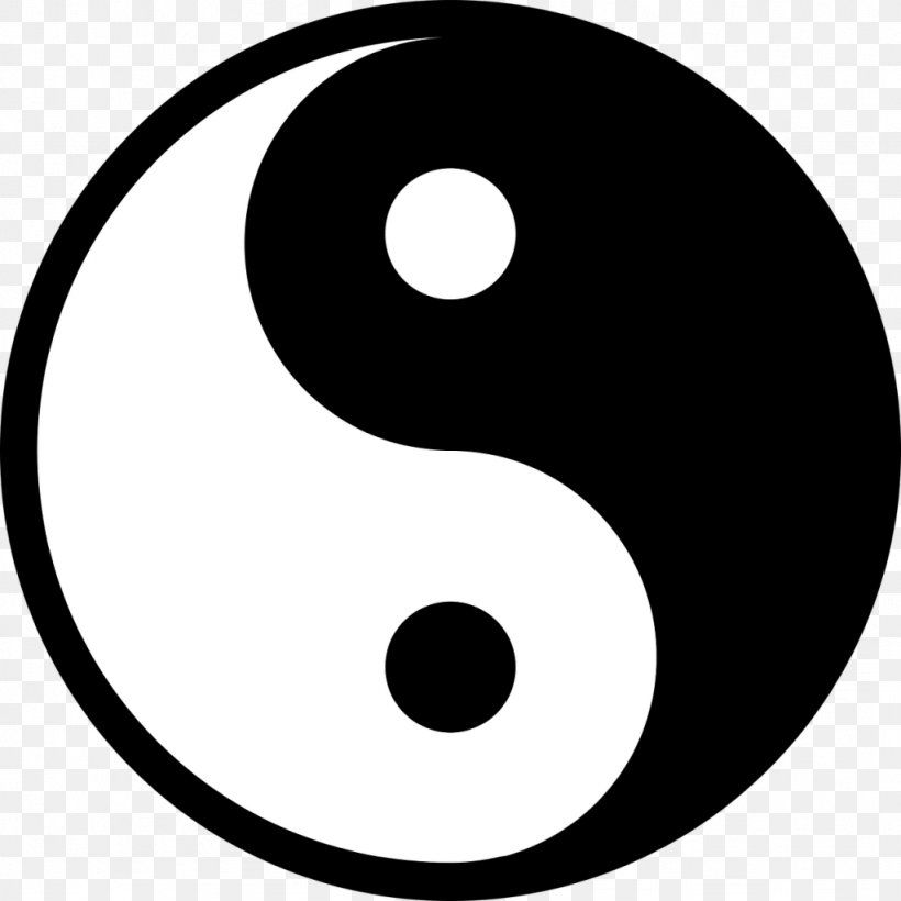 Yin And Yang Symbol, PNG, 1024x1024px, Yin And Yang, Area, Black And White, Drawing, Logo Download Free