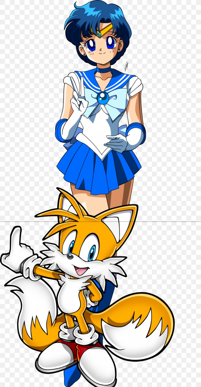 Tails Sailor Mercury Video Game Character Sonic The Hedgehog, PNG, 1024x1973px, Watercolor, Cartoon, Flower, Frame, Heart Download Free